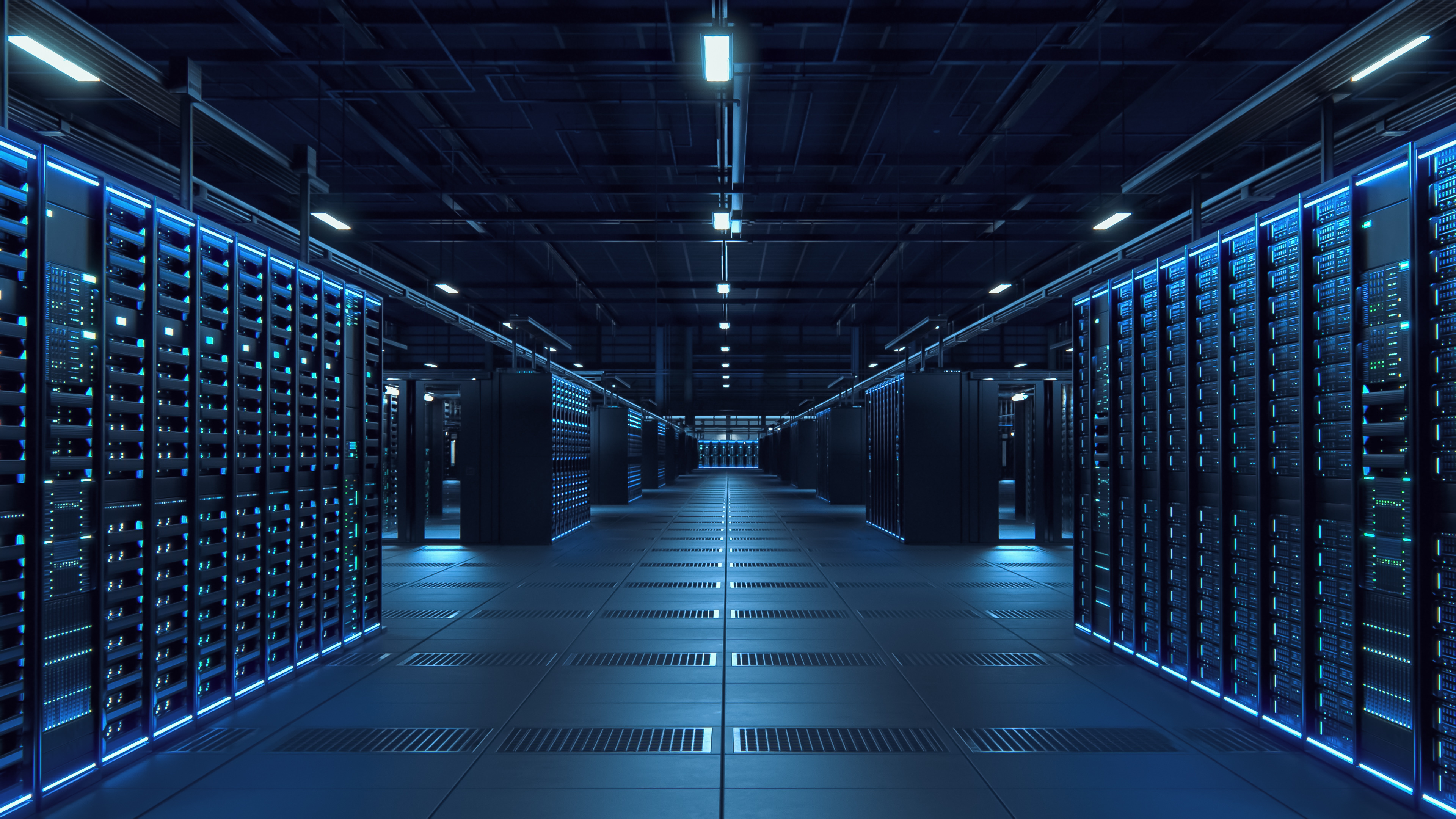 Modern Data Technology Center Server Racks