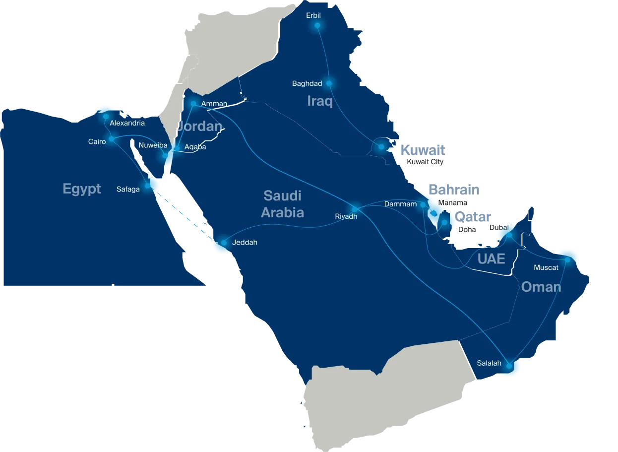 Middle East Africa road logistics map