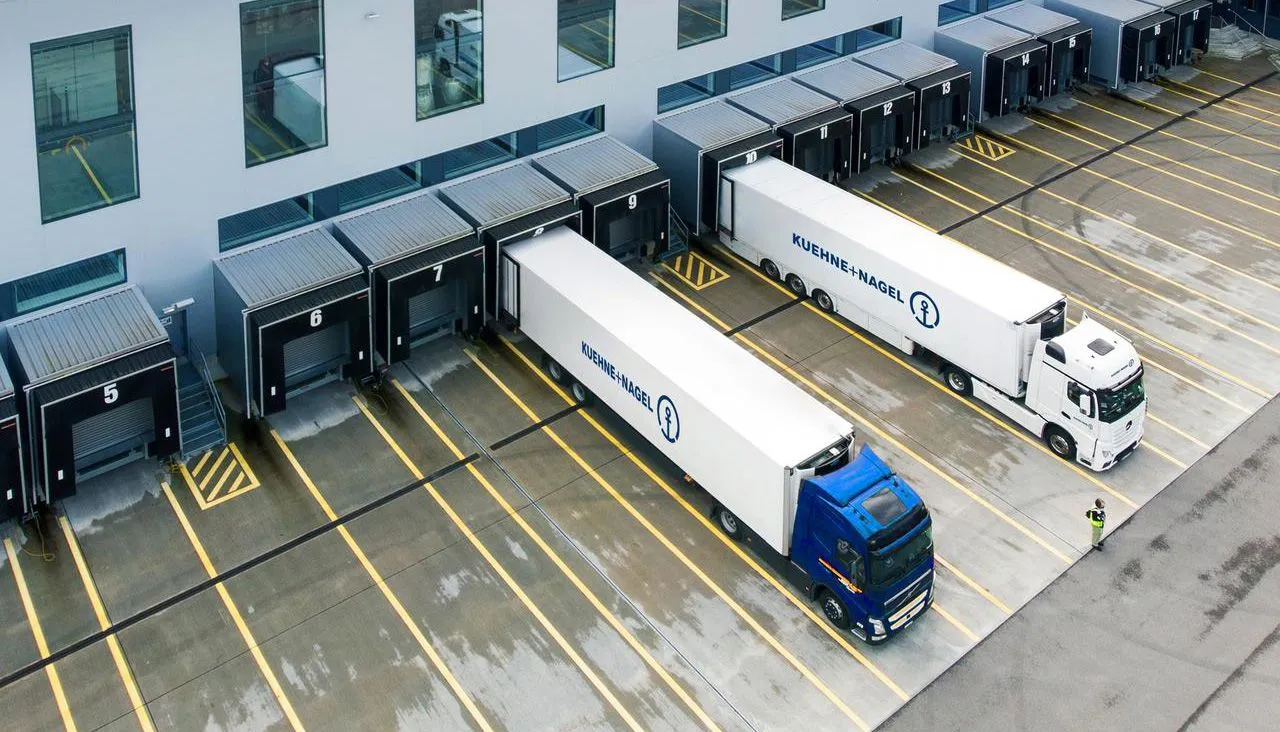 Trucks with Kuehne+Nagel logo