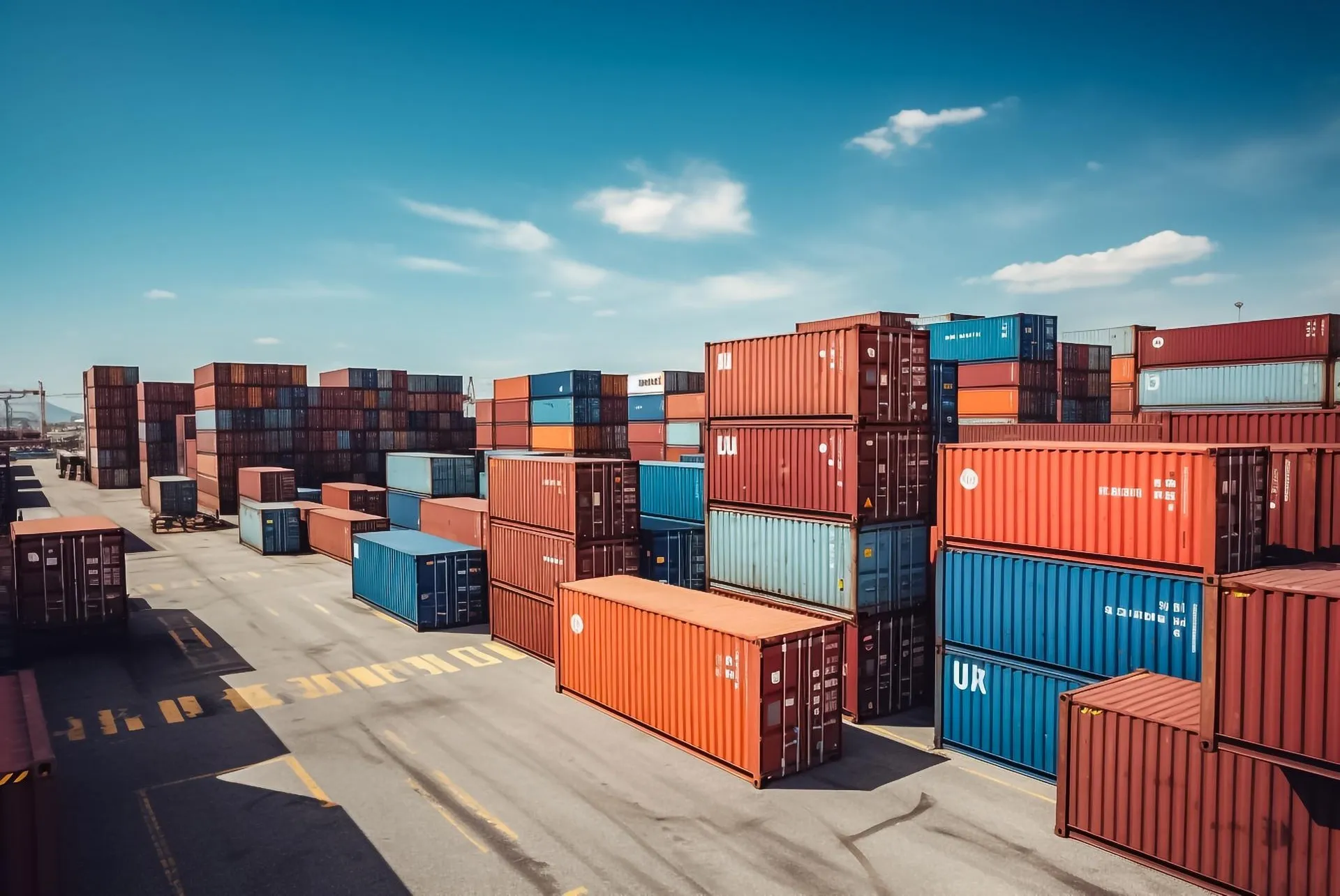 Containers in a harbour