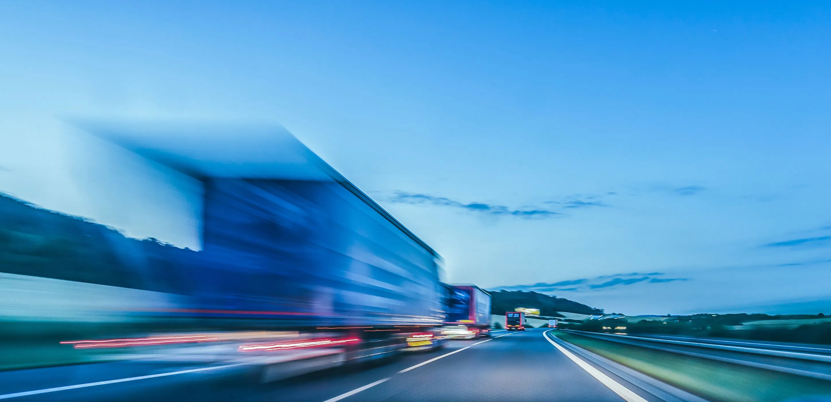 Truck driving fast