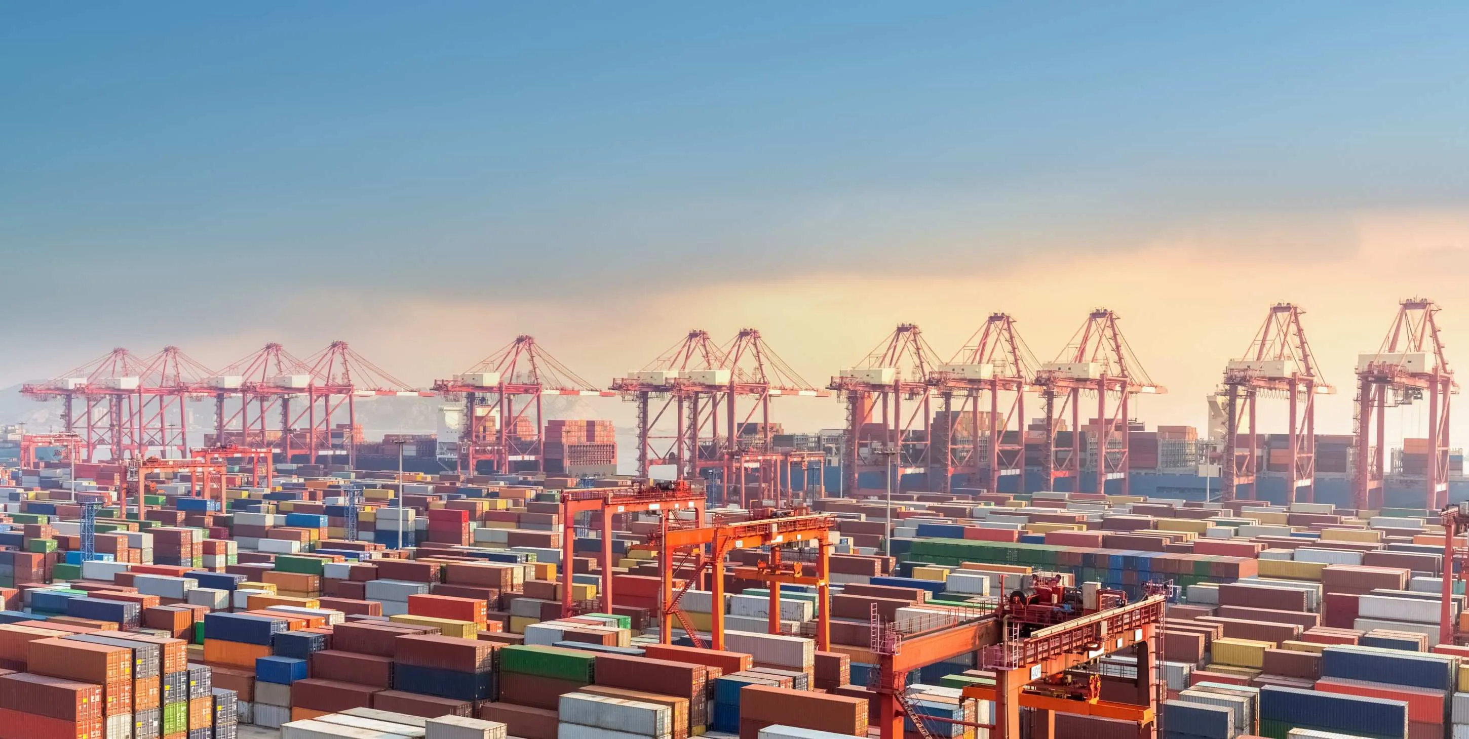 Port with cranes