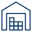 warehouse with boxes inside icon